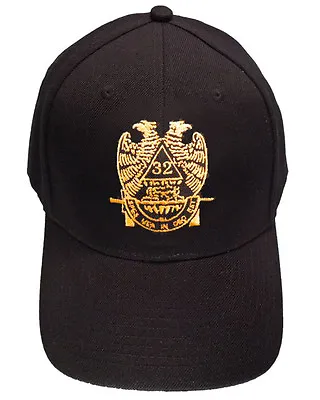 Masonic Baseball Cap - Standard Scottish Rite Wings DOWN - Hat With 32nd Degree • $20.99