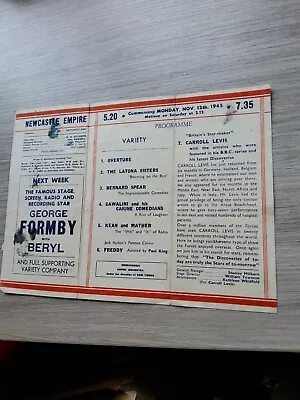 Variety Theatre Programme 1945newcastle Empirecarroll Levisclown Freddy • £8