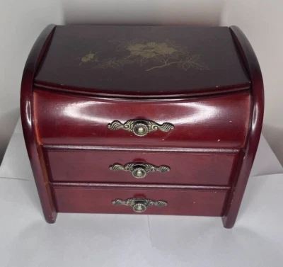 £24.99 • Buy Vintage Wooden Musical Jewellery Box With Drawers