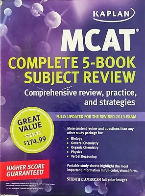 $19.99 • Buy Kaplan MCAT Complete 5-Book Subject Review 2013