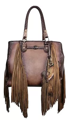 RARE Montana West 100% Genuine Leather Fringe LARGE TOTE! MSRP:$900 REDUCED 48 H • $560