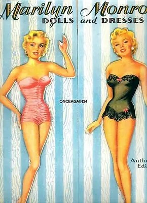 $16.95 • Buy Vintage Uncut 1953 Marilyn Monroe Paper Dolls~free Shipping~#1 Reproduction~rare