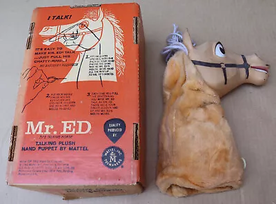 Vintage 1962 Mr. ED Horse Hand Puppet Plush Toy W/ Original Box Mattel RARE • $150