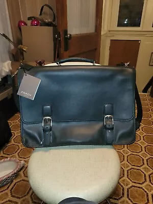 Genuine Coach Black Leather Briefcase Laptop Messenger Bag  C15-5310 • $229.99