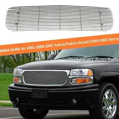 Main Upper Chrome Billet Grille For 1999-2002 GMC Sierra 1500/2500/2001-06 Yukon • $69.99