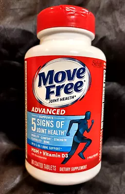 MOVE FREE..ADVANCED..JOINT HEALTH..with MSM..D3..GLUCOSAMINE..80 TABS..APR25 • $15.79