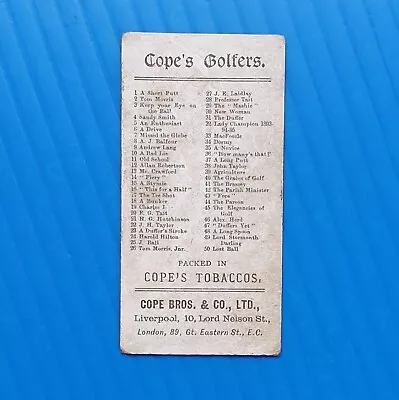 Vintage 1900 Cope's Golfers Old Golf Cigarette Pack Card No Creases Cope Tobacco • $11.19