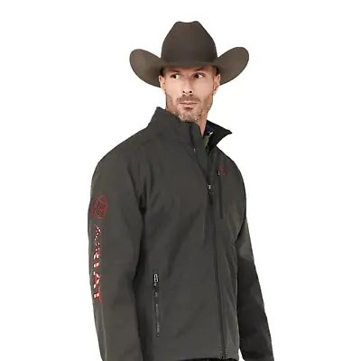 Ariat® Men's Logo 2.0 Americana & Charcoal Softshell Jacket 10041616 • $124.95