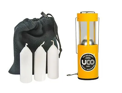 UCO Original Candle Lantern Value Pack With 3 Candles And Storage Bag Yellow • $35.41
