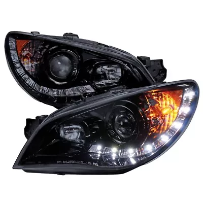 For 06-07 Subaru Impreza WRX STI Projector Headlights W/LED Running Smoked Black • $278