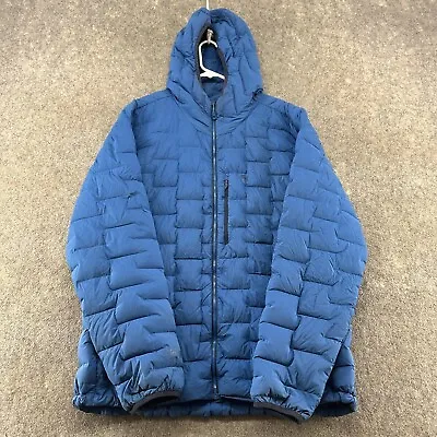 Mountain Hardwear Jacket Mens 2XL Blue Puffer Goose Stretch Down Hooded 800 Fill • $134.96