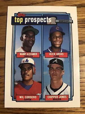 Chipper Jones Alexander Arias Cordero 1992 Topps Top Prospects #551  *3937* • $1.78