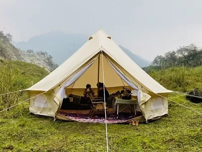 Waterproof Glamping Cotton Canvas 4M Yurt Bell Tent  For Family Glamping Camping • $579