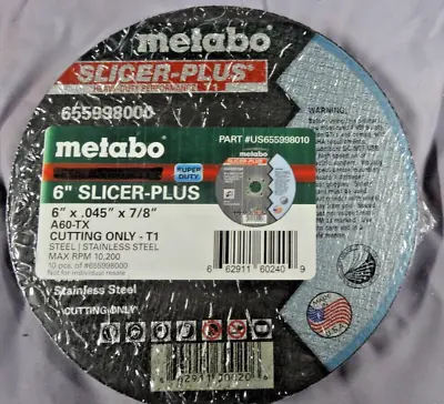METABO   6  X .045  X 7/8  - A60-TX  Slicer Plus Cutoff Wheels - 10pk. • $18.95