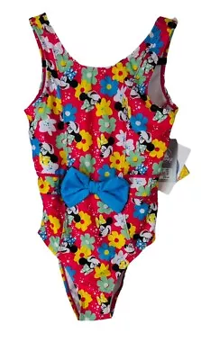 NWT Disney Store Minnie Mouse Adaptive 1pc Swimsuit Girls UPF 50+  Size Large • $24.99