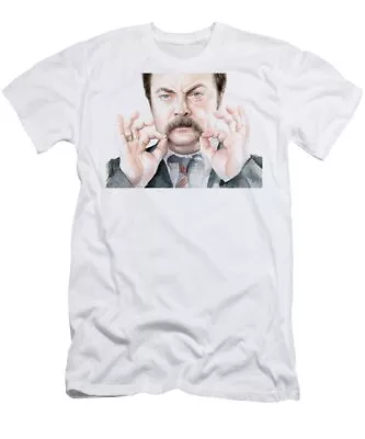 Ron Swanson Mustache Portrait T-Shirt • $19.99