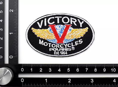 VICTORY MOTORCYCLES EMBROIDERED PATCH IRON/SEW ON ~2-7/8  X 1-7/8  POLARIS VEGAS • $6.99