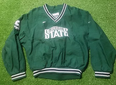 Vintage Michigan State Spartans Jacket Youth Small Reebok Pullover Windbreaker • $20.99