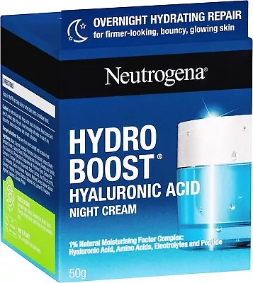 Hydro Boost Hyaluronic Acid Night Cream-50 G White-Au • $24.95