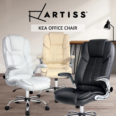 $142.96 • Buy Artiss Office Chair Leather Executive Computer Gaming Chairs Black White Beige