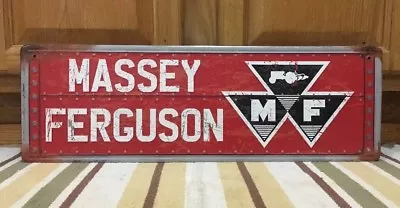 Massey Ferguson Metal Tractor Sign Vintage Style Farm Barn Hay Tools Feed • $60