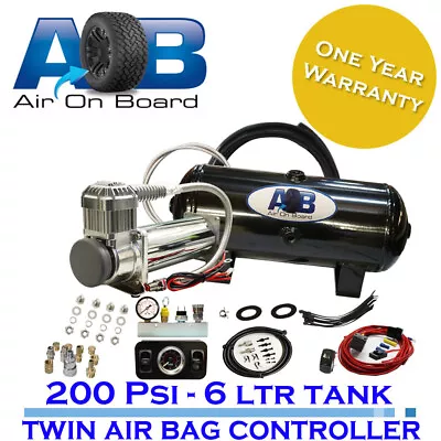 446 220 12V Air Compressor Full System 6L Tank Manifold Twin Air Bag Controller • $634