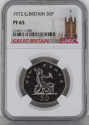 £39 • Buy 1972 Great Britain 50p Britannia Proof. NGC PF65