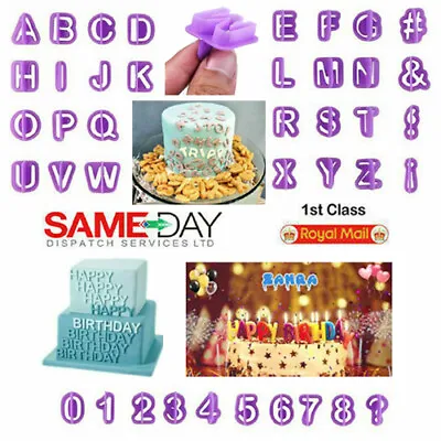 Alphabet Number Letter Fondant Cake Decorating Mold Icing Cutter Mould Set 40pcs • £4.88