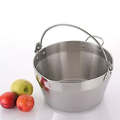 Jam Making Maslin Pan Stainless Steel Preserve Pot & Handle BucketCamping Pa... • £176.90