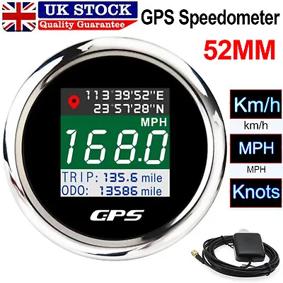 £44.89 • Buy 52MM Digital GPS Speedometer Gauge With LCD Odometer For Car Boat Motorcycle UK