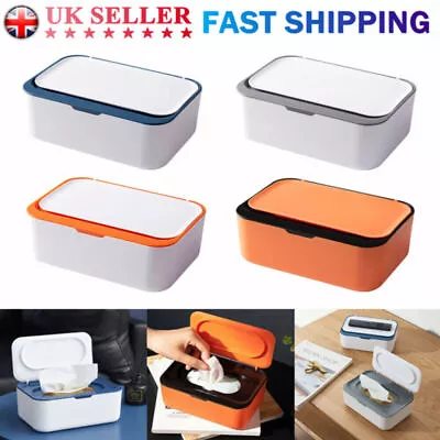 Wet Wipes Dispenser Tissue Box Holder Baby Wipes Storage Box W/Lid Home Office • £6.75