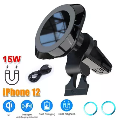 Magnetic Wireless Car Charger Mount Holder For IPhone Mag-safe 14 13 12 Pro Max • $18.79