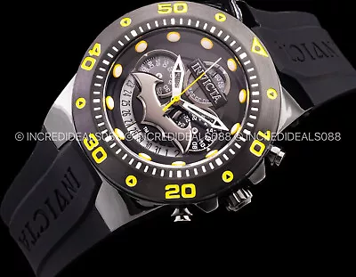 Invicta Men DC COMICS BATMAN CHRONOGRAPH Pro Diver Black Dial Strap Ltd Ed Watch • $110.74