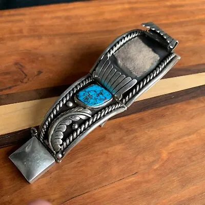 Albert J Platero NavajoNative American Sterling Silver Turquoise Watch Band 103G • $399