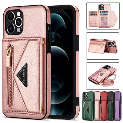 For IPhone 15 14 13 12 11 Pro/Max XR 8 Plus Case Leather Wallet Card Slot Cover • $15.99