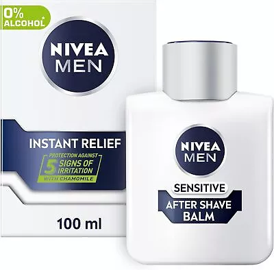 NIVEA MEN Sensitive Post Shave Balm (100ml) 0% Alcohol With Chamomile • £5.45