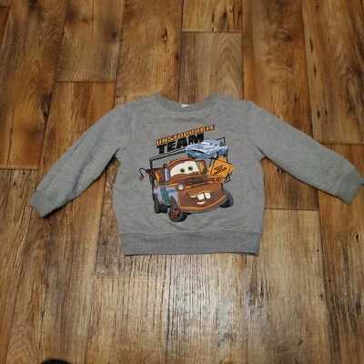 £24.74 • Buy Disney Cars Kids Mater Tow Truck & Finn McMissile Gray Sweatshirt  Size 5T