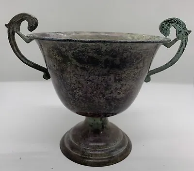 Vintage Urn With Handles Gorgeous Patina 6” High 6 1/2” Footed Bowl • $31.99