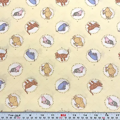 Vintage Classic Pooh Disney Winnie The Pooh Cotton Fabric Remnant 16  X 44  • $17.75