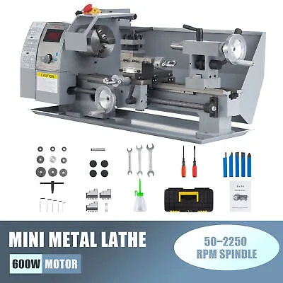 8x14  Mini Metal Lathe Variable Speed Digital Metalworking Machine 2250RPM 600W • $559.99