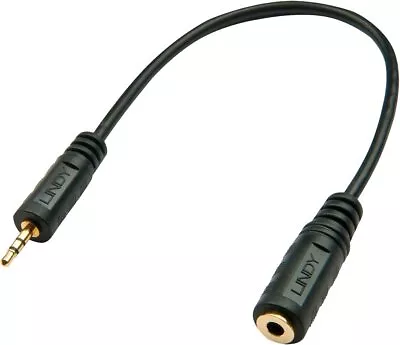 LINDY 35698 2.5mm Male To 3.5mm Female Audio Adapter Black • £2.63