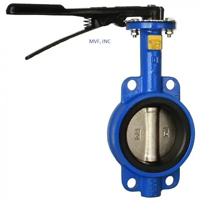 3  200 WOG Wafer Butterfly Valve Ductile Iron Body Bronze Disc Buna-N Seal Lever • $98.98