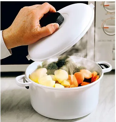 Microwave Pressure Cooker Steamer 2.8L Pot Cook Rice Pasta Meat & Vegetable • $15.10