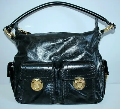 Vintage MARC JACOBS Multipocket Leather Hobo Bag In Black ~ MADE IN ITALY • $425