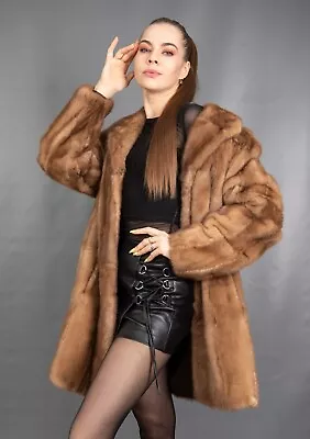 12146 Superior Real Mink Coat Luxury Fur Jacket Beautiful Look Size Xl • $1