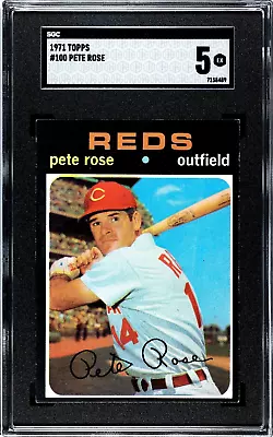 Pete Rose 1971 Topps SGC 5 Baseball Card Graded Vintage Cincinnati Reds MLB #100 • $99.99