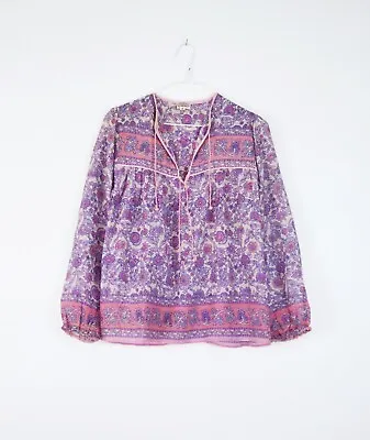 70s Indian Gauze Top Deadstock Cotton Tunic Bohemian Blouse Hippie Gypsy Shirt • $145