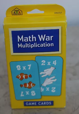 School Zone * Math War Multiplication * 52 Game Cards • $7.95