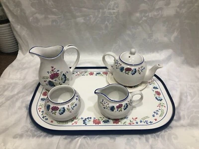 £23.95 • Buy BHS Priory Tableware Teapot, Sugar, Jugs Tray X 6