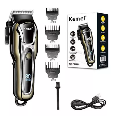 Kemei Professional Hair Clippers Cordless Trimmer Beard Cutting Machine Barber • £13.99
